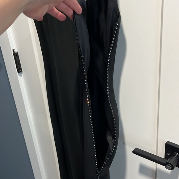 Andrea Polizzi for Rex Lester Black Column Gown With Rhinestone Zipper Sides - Picture 6 of 11